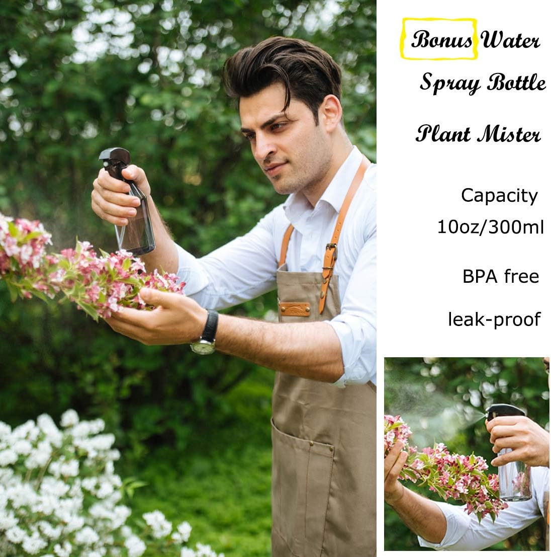 Watering Can Indoor, Small Watering Cans for House Plants, Succulents and Flowers, Long Spout, 1 Liter, with Bonus Plant Mister Spray Bottle (Grey) : Garden & Outdoor
