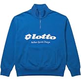 LOTTO Men's Uniforme 1/4 Zip Sweater - 100% Organic Cotton Brushed Fleece Pullover - Italian Sport Heritage