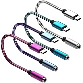 USB Type C to 3.5mm 4pack Female Headphone Jack Adapter: Type C to Aux Audio Cable Cord Compatible with Samsung Galaxy S22+ S21 Ultra S20 S10 S9 Note 20 10, Google Pixel 6 Pro/5/4/3/2