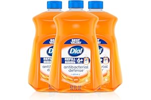 Dial Antibacterial Defense Liquid Hand Soap + Aloe, Gold Scent, 52 Fl Oz Hand Soap Refill (3 Count), Dermatologist-Tested, Gentle Formula