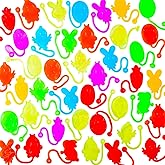 NAISEN 40PCS Easter Basket Stuffers Sticky Toys for Boys Girls, Stretchy Sticky Hands Toys Easter Eggs Fillers for Kids, Non Candy Goodie Bag Stuffers Pinata Fillers Classroom Prizes