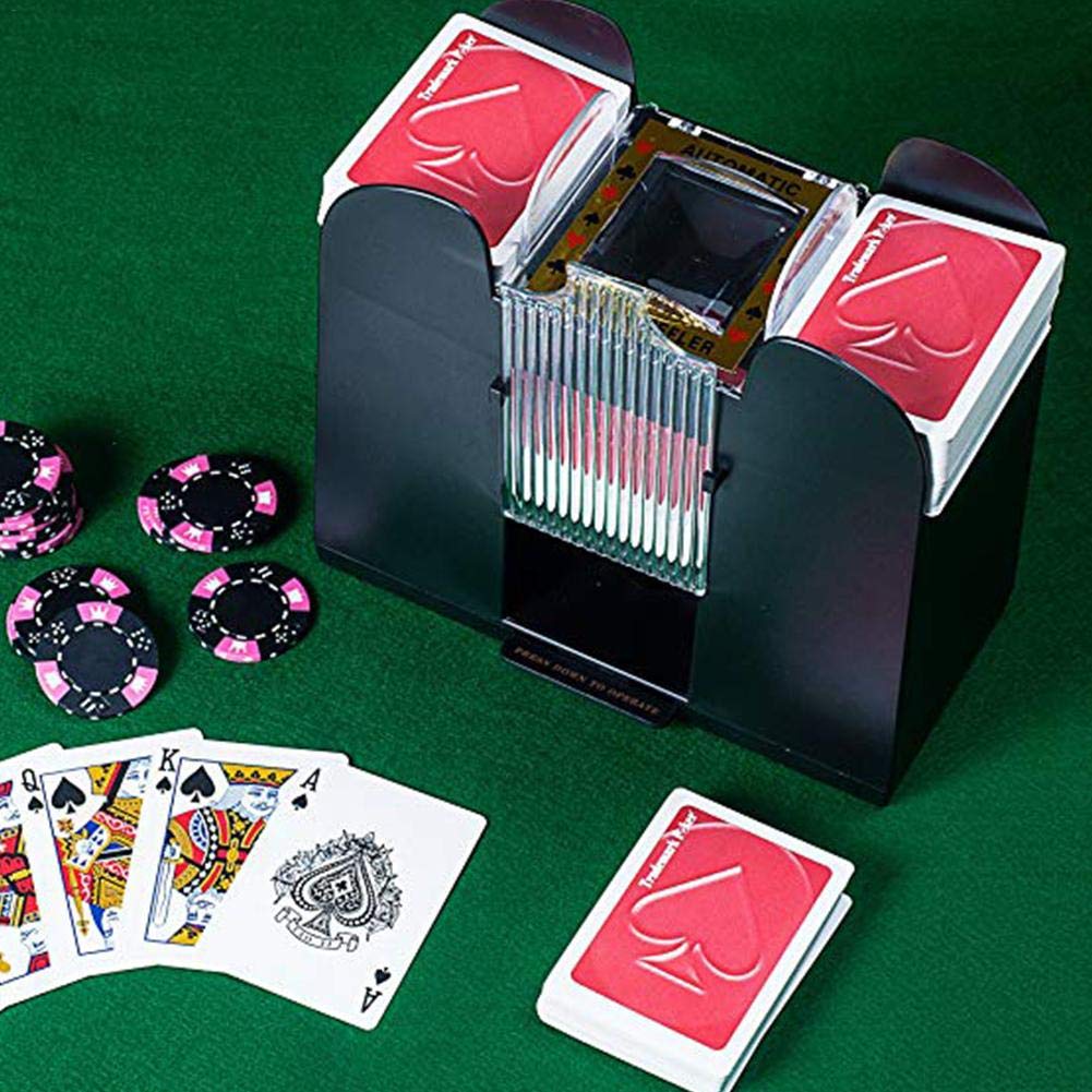 VidaXL Mescolatore Automatico Carte Per Poker E Bridge - 2 Mazzi, Nero