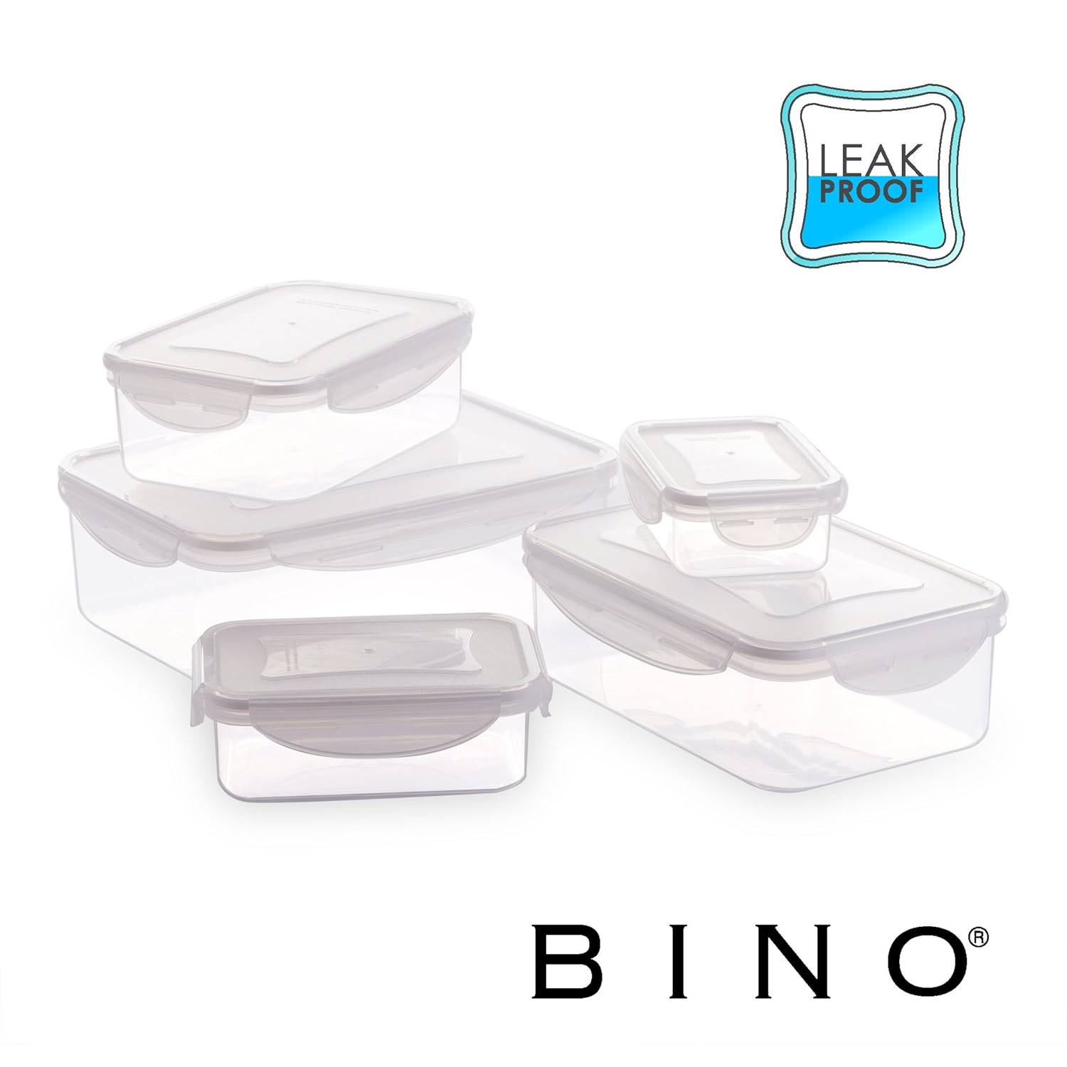 BINO TRUELOCK 10Piece Rectangular LeakProof Plastic Snap