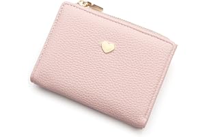 DEFWAY Small Card Wallet for Women - Slim Card Holder for Women, Small PU Wallet with 10 Card Slots & Coin Pocket, Compact Ly
