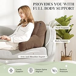downluxe Reading Pillow with Arms, Back Pillow for