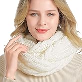 QUEENFUR Winter Women Thick Cable Knit Ribbed Infinity Circle Loop Scarf