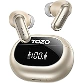 TOZO NC20 Active Noise Cancelling Wireless Earbuds, LDAC Hi-Res Sound Bluetooth Headphones, 6 Mics AI Call Ear Buds 80H Playtime, Dual Pairing, 32 EQ via App, IPX8 Waterproof, Wireless Charging Case
