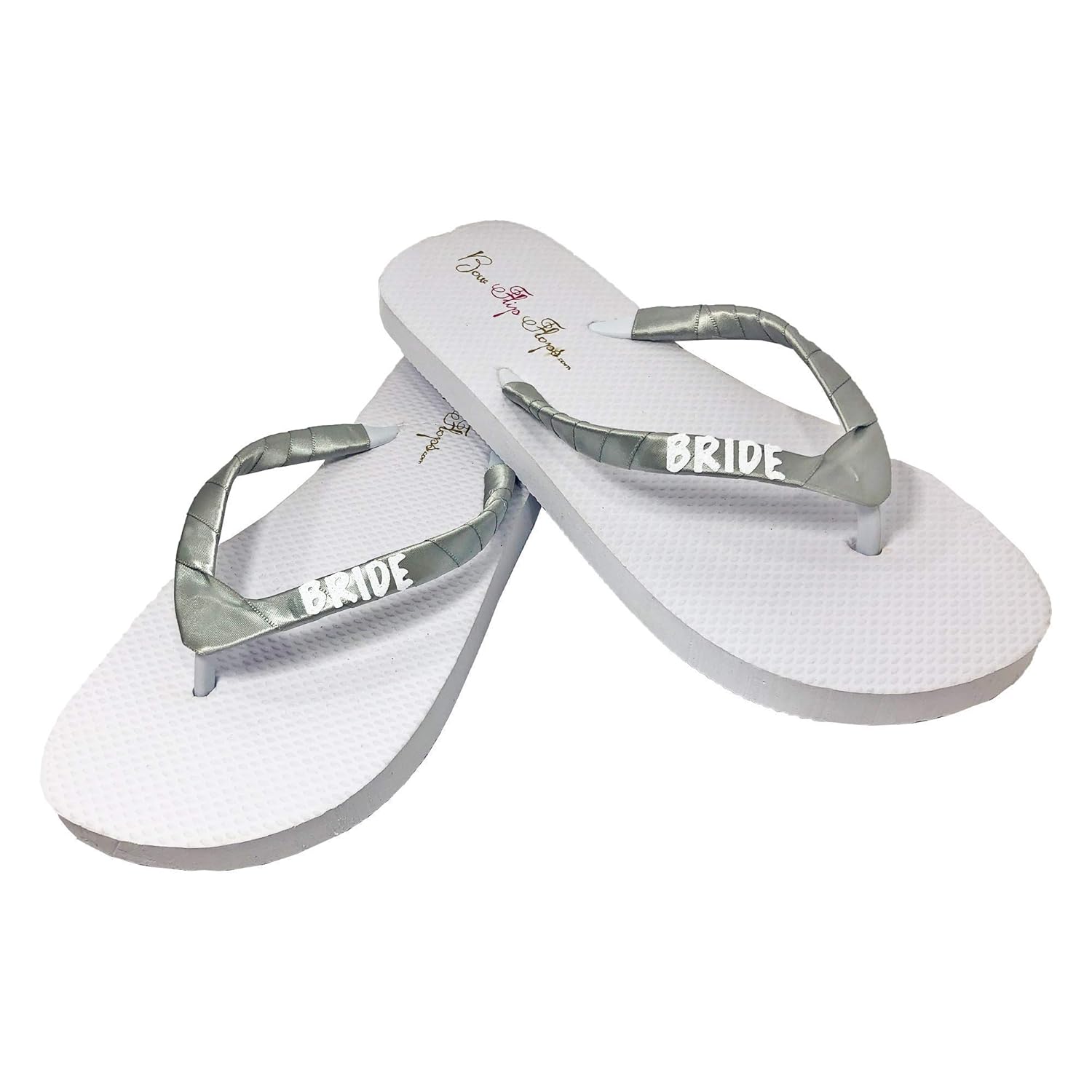 White and silver flip flops Clearance