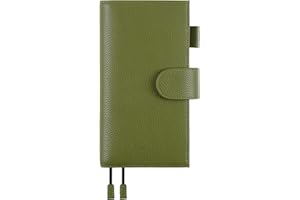 Moterm Leather Cover for Hobonichi Weeks - Fits Hobonichi Weeks/Weeks Mega, with Back Pocket (Pebbled-Olive)