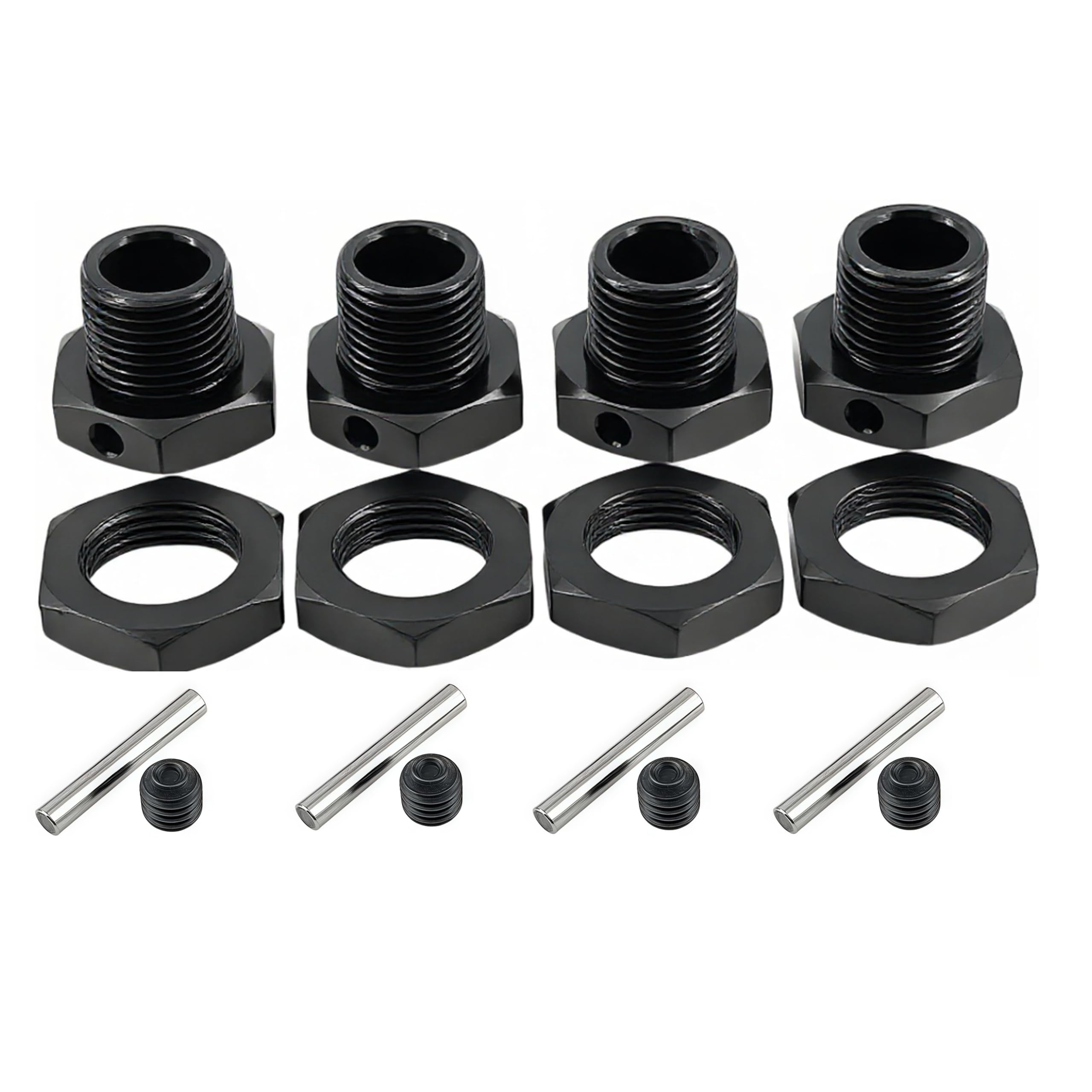 Photo 1 of 17mm Aluminum Wheel Hex Nut Upgrade Kit for Arrma 1/8 Typhon 6S, 1/7 Mojave, Felony, Infraction, Limitless RC Cars– Replace ARAC9416 ARAC9763 ARA311035 (Black)