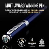 Scriveiner Blue Lacquer Fountain Pen with Chrome Finish Nib Medium Gift view 2