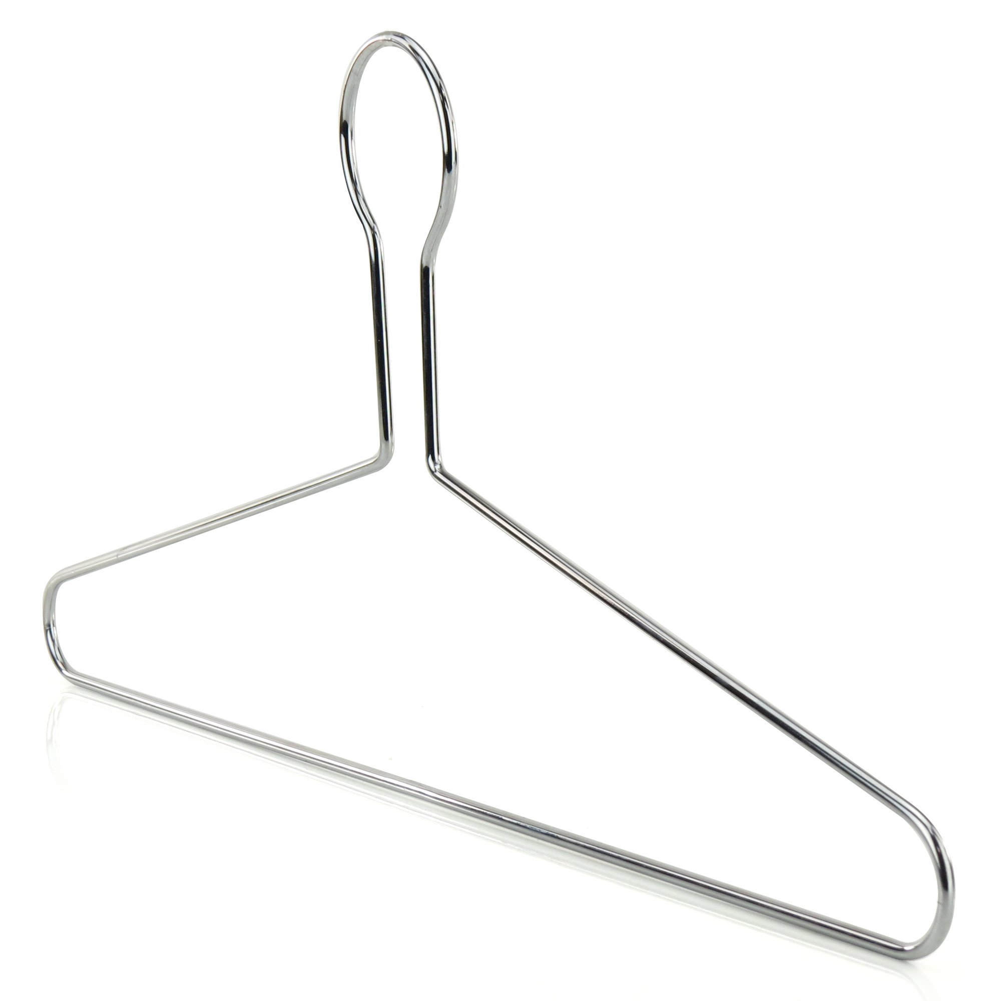 Hangerworld 10 Heavy Duty Safety Hangers 43cm Chrome Hotel Hangers for Heavy Clothes