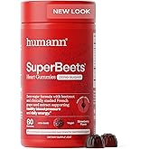 Humann SuperBeets Heart Gummies Zero Sugar - Beet Gummy with Energy Support, Grape Seed Extract & Beetroot Powder - 60 Count