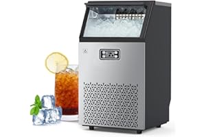 Zstar Commercial Ice Maker Machine, 160LBS/24H Under Counter Ice Maker with 33LBS Ice Storage & Ice Scoop, Self-Cleaning, Stainless Steel Freestanding Ice Machine for Commercial Restaurant, Home, Bars