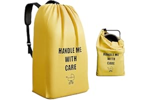 ZRVTM Stroller Bag for Airplane - Gate Check Bag for Single & Double Strollers Waterproof Large Stroller Travel Bag for Airplane Jogging Strollers Travel Bag(24" L x 18" W x 50" H, Yellow