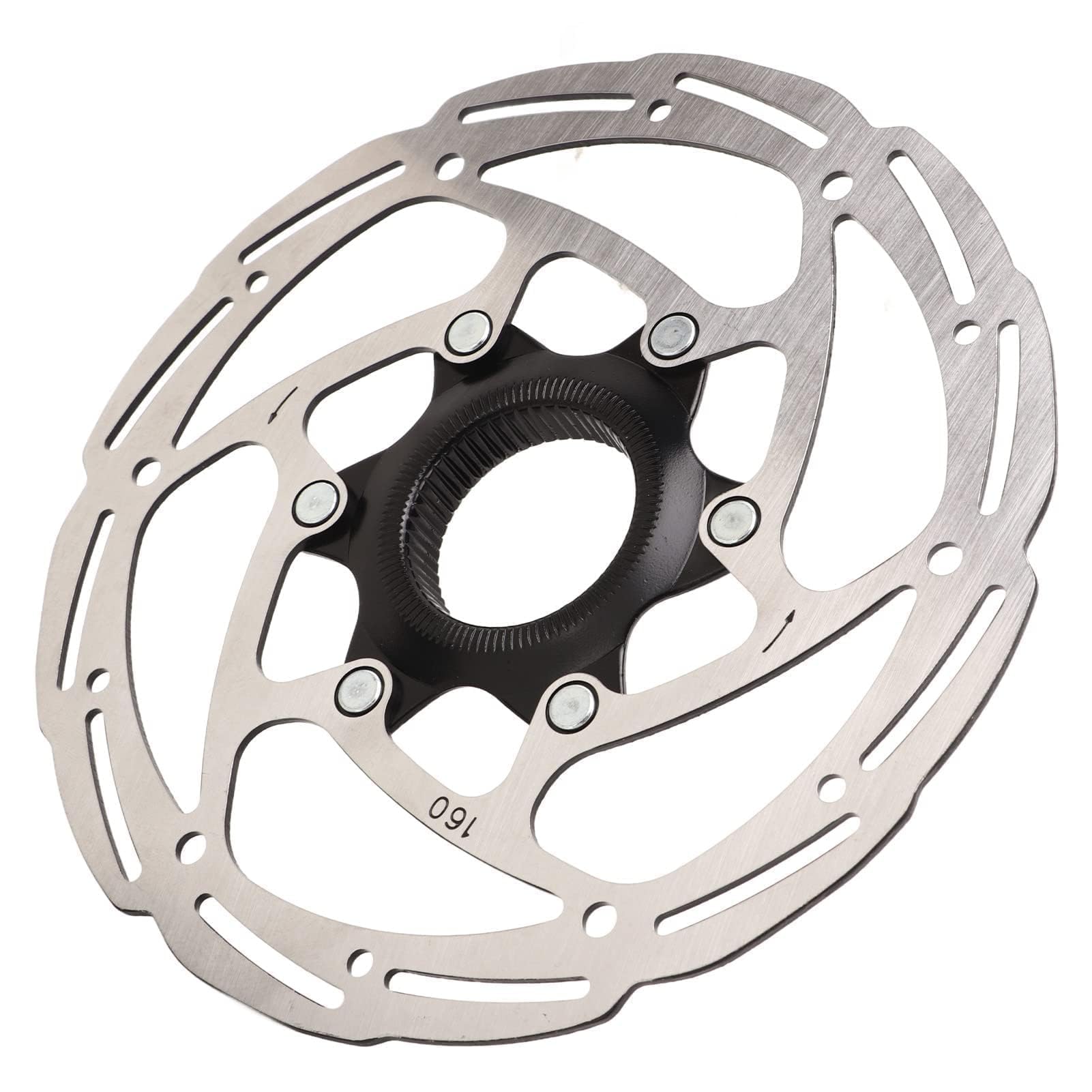 Bike Disc Brake Rotors, Bicycle Steel Centerlock Disc Brake Rotor with Center Lock Cover 26.8mm/1.06in Inside Diameter 44mm/1.73in Outer Diameter for Most Bikes Road Mountain Bike (160mm)