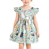 DACSOIT Toddler Girl Dress Casual Chicken Print Ruffle Outfit Dress Summer Clothes 2-8Y