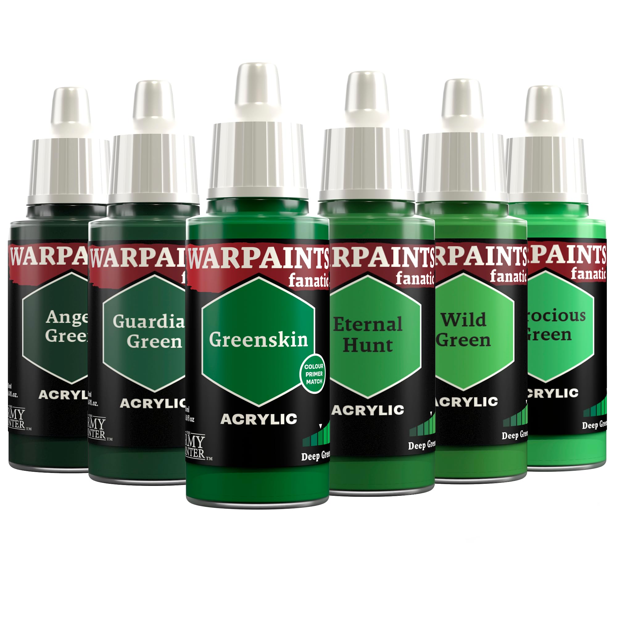 The Army Painter, Warpaints Fanatic Flexible Triad: Deep Greens, 6 x 18 ml acrylic paints - Miniature quality hobby paint for Dungeons and Dragons (DnD) & Warhammer Miniatures