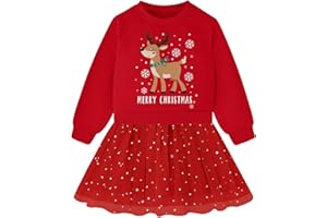 Vieille Girls Dresses Long Sleeve Sweat Party Dress with Sequin Tulle Skirt 2-7 Years