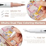 Ohuhu 120 Colour Dual Tip Markers Brush Fineliner Art Pens with Case Maui Series view 2