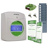 uPunch HN1500 Starter Time Clock Bundle for Small Business: Employee Punch Clock System with 100 Time Cards, Card Rack, and Ribbon