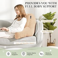 downluxe Reading Pillow with Support Arms, Bed