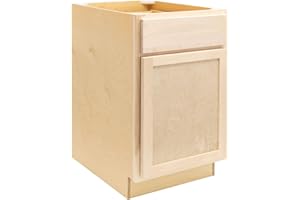 QUICKLOCK CABINETS Quicklock RTA (Ready-to-Assemble) | Base Kitchen Cabinets - Shaker Style | Made in America (Raw Maple, 24" Wx34.5 Hx24 D Base)