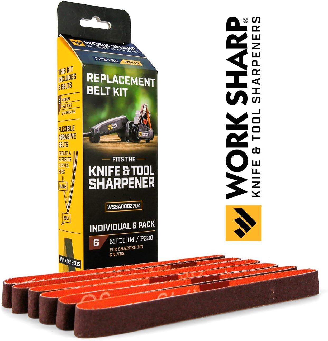 Work Sharp WSSA0002012 Knife & Tool Sharpener Replacement Belt Kit (WSKTS & WSKTS-KT) - - 