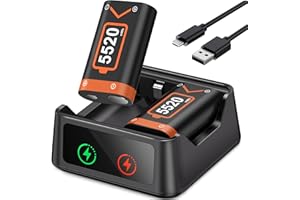 CYOYPPY Rechargeable Controller Battery Pack for Xbox,2x5520mWh Batteries Pack for Xbox One/Xbox Series X|S Fast Charging Xbox Play& Charge Kit with Fast Charging Station for Xbox One Elite Xbox 360 Consoles