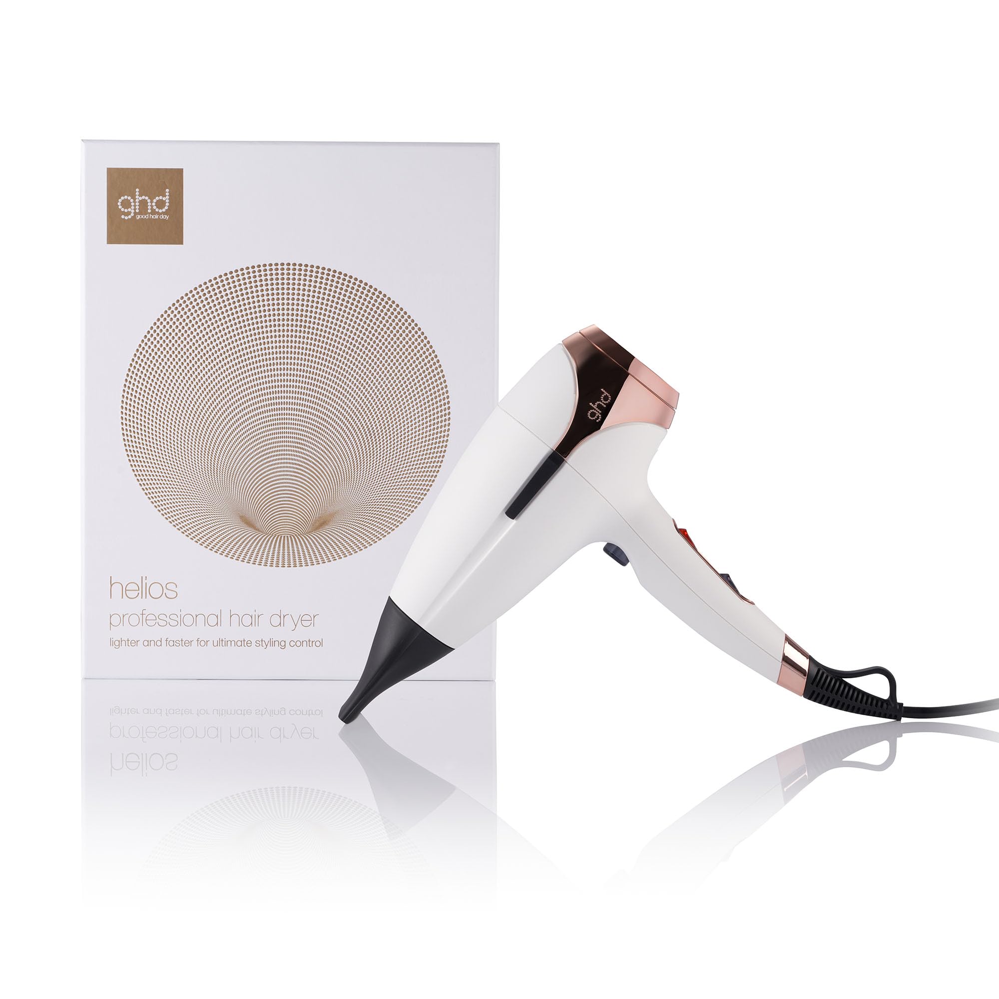 ghd helios Haartrockner, professioneller Haartrockner für Geschwindigkeit und Kontrolle, mit Ionen Technologie, ABS, Weiß, standard
