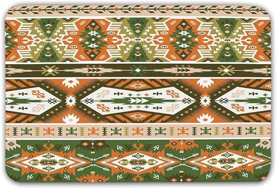 Alfombra tribal de entrada de goma antideslizante, diseño vectorial con