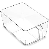 BINO | Clear Storage Organizer | THE HOLDER COLLECTION | Clear Containers for Organizing with Built-in Handles | Pantry Organization and Storage | Fridge Organizer | Smart Storage Bin Cabinet | Large
