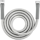 SKYWARD 304 Stainless Steel Lightweight Durable Garden Hose with Female to Male Metal Connector,Flexible, Leak-Proof,Easy to Use & Store Water Hose, High Water Flow (8ft)