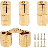 BENLIUDH 10mm Hidden Brass Barrel Hinges, Concealed Hinges for Wooden Box | 180 Degree Opening Angle, Furniture Cabinet Small Hinges for DIY Jewelry Box Hand Craft, 4PCS