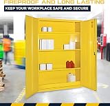 Horison Industries COSHH Cabinet Fire Proof Flammable Storage Yellow view 4