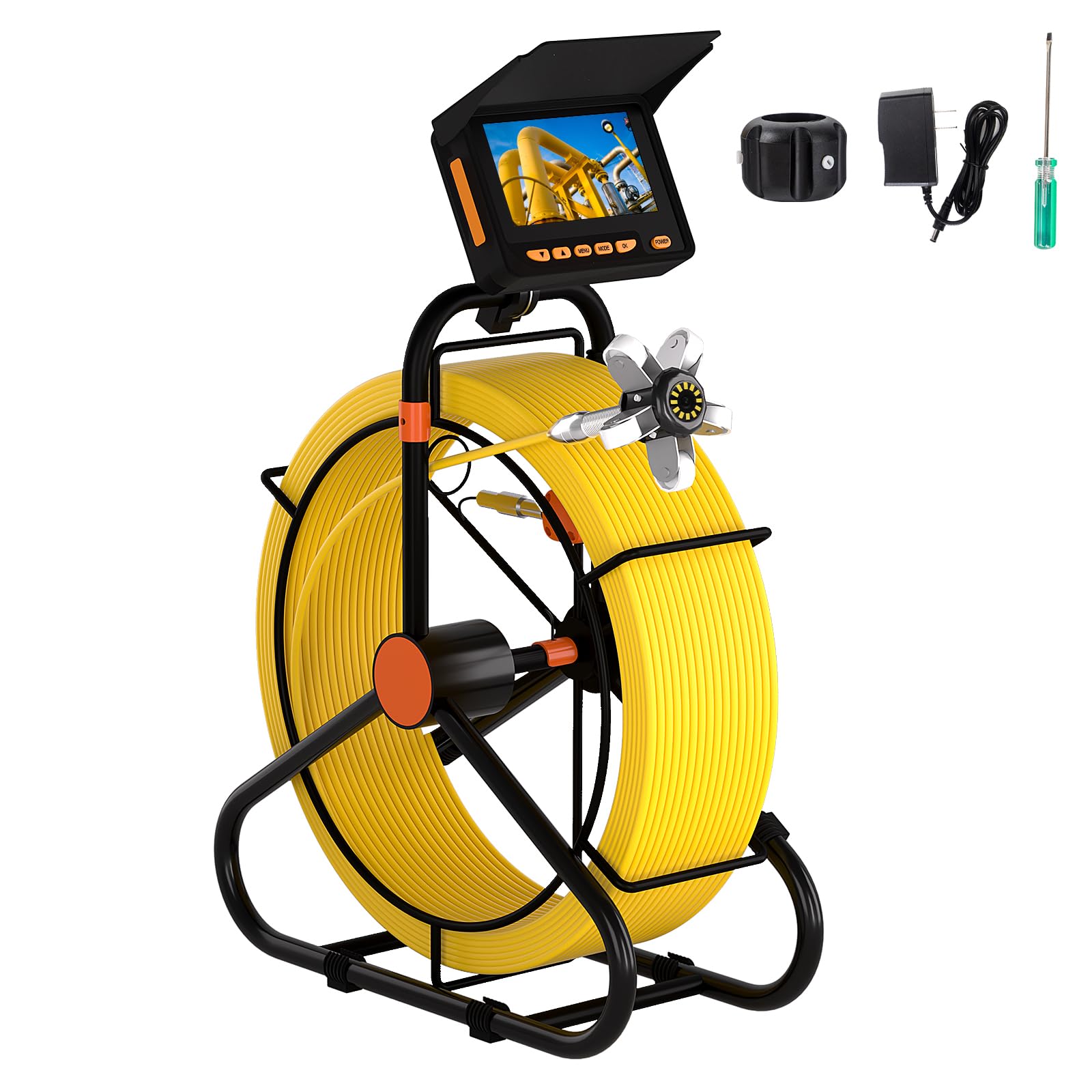 Photo 1 of Sewer Camera 100FT,32GB Card Meter Counter,HD JQKJCAM Drain Pipe Sewer Line Inspection Camera with 12 Light 4.3'' Video Screen,23MM/0.9'' Plumbing Snake Bore Scope for Pipes (30m/100 FT)