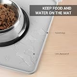 Coomazy Silicone Dog Food Mat Grey 11.8x11.8in Non Slip Waterproof view 3
