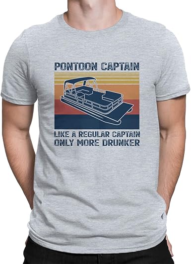 Amazon Com Vintage T Shirts Pontoon Captain Like A Regular Captain Only Way More Drunker Crew Neck Short Sleeve Gifts Clothing