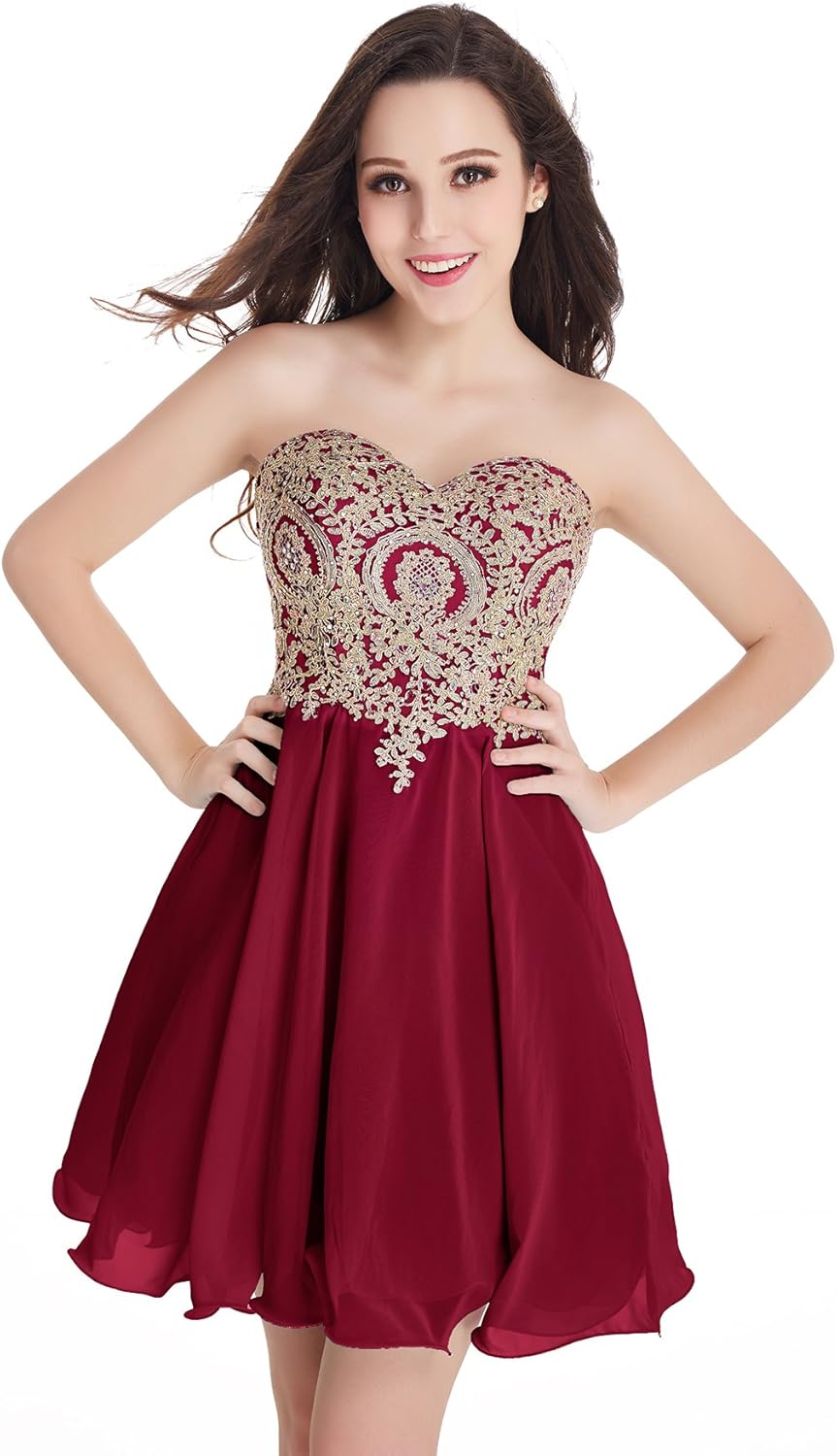 red and gold homecoming dresses