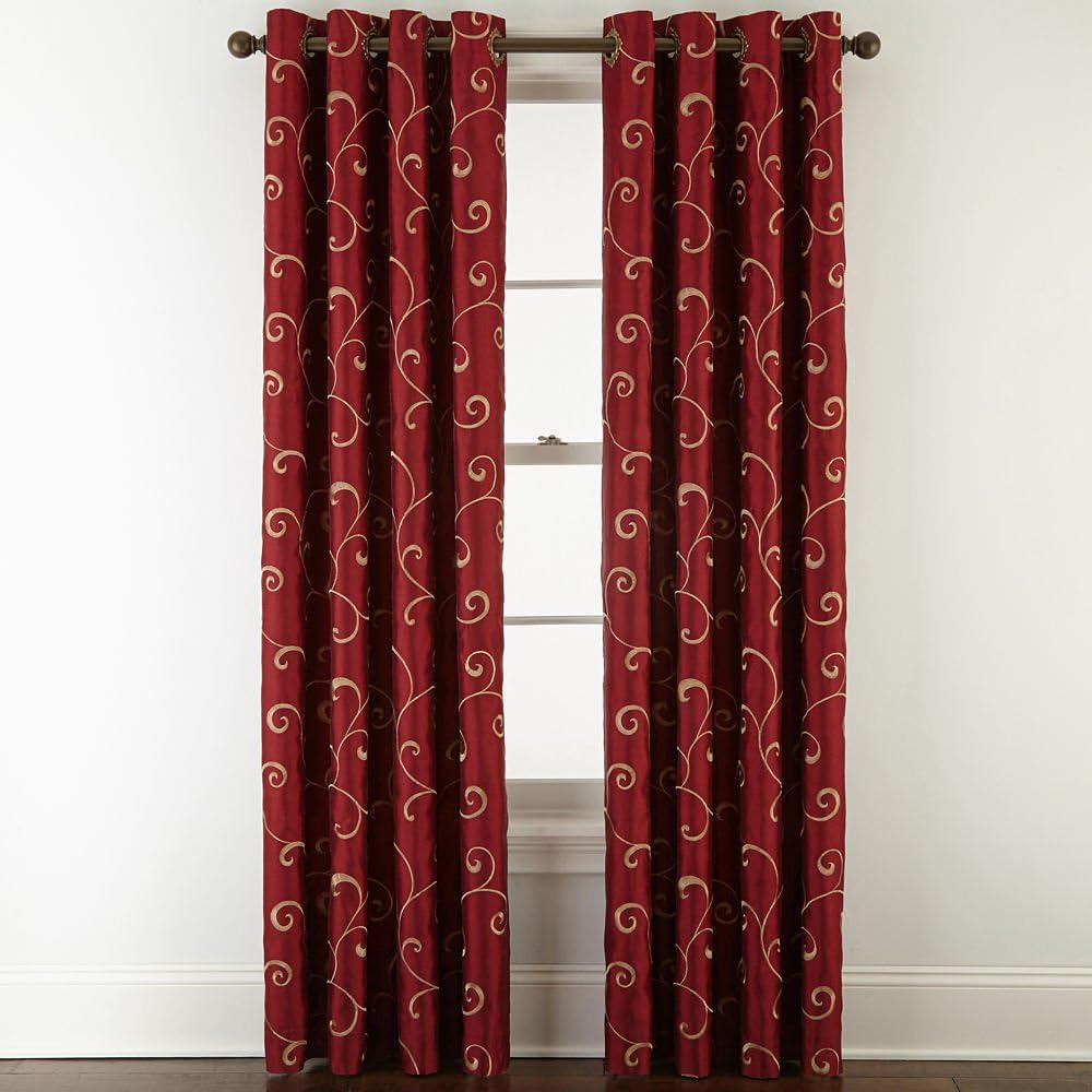 Royal Velvet Plaza Embroidery Blackout GrommetTop Curtain
