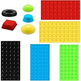 250pcs Bump Stickers for Visually Impaired, Assorted Sizes | Adhesive Silicone Braille Stickers Tactile Low Vision Aids for Blind &amp; Elderly (Black, Red, Green, Yellow, Blue)