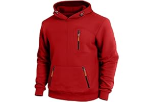 Mens Tactical Hoodies Versatile Pockets with Zipper Fashion Sweatshirts Warmth Lightweight Pullover Athletic Going Out