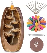 Anbar Backflow Incense Burner with 120 Cones 30 Sticks Tongs Table Mat Brown view 7