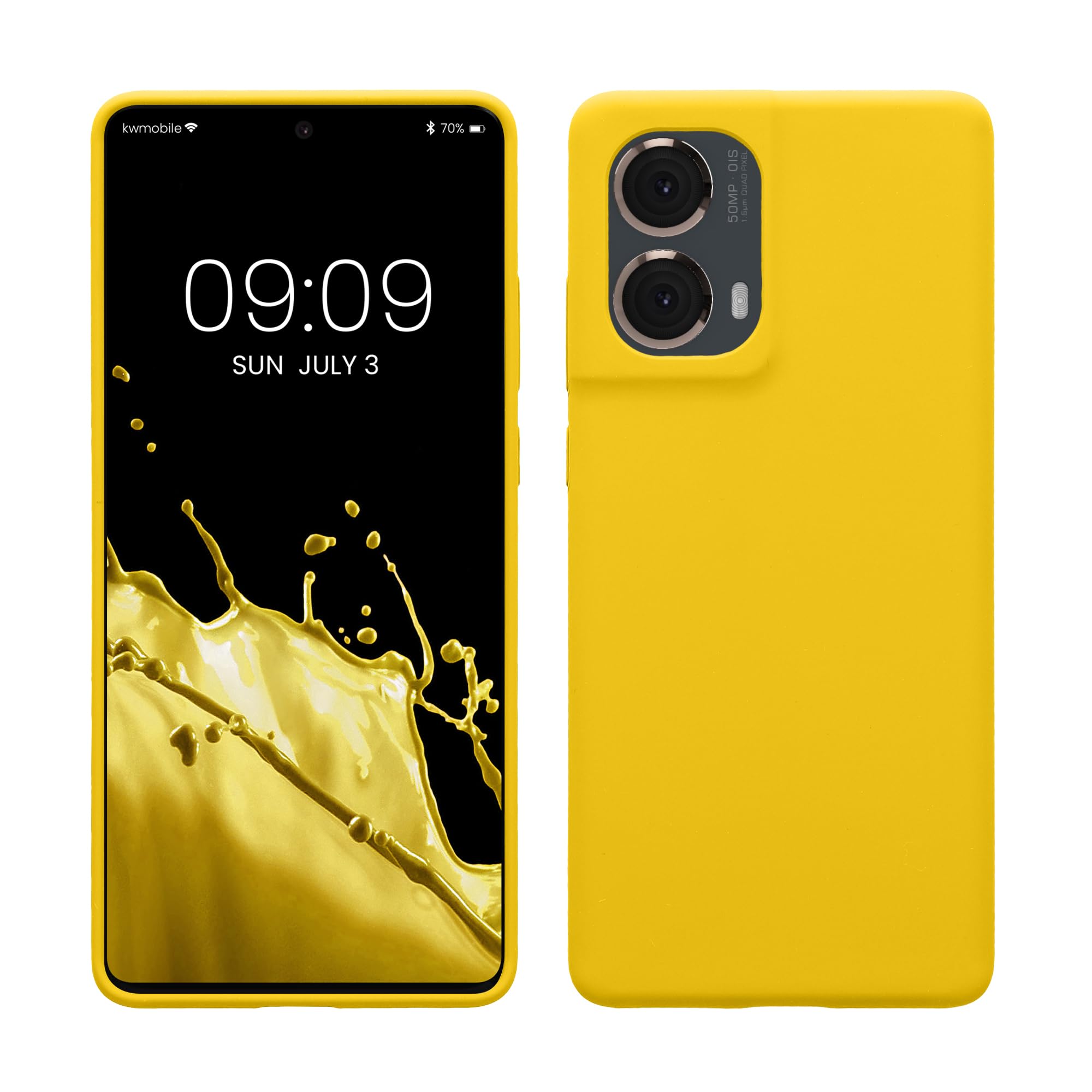 kwmobile Case for Motorola Moto G85 5G Case - Soft Cover - Shockproof Silicone - Wireless Charging Radiant Yellow
