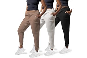 Common Stitch 3 Pack Sweatpants Women, Cozy Womens Sweatpants, Fleece Womens Yoga Joggers (Available in Plus)