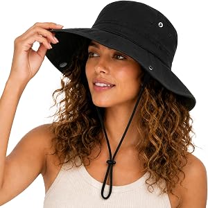 Womens Satin Lined Sun Hat Wide Brim Washed Cotton Sun Hat with Satin Lining for Outdoor Beach Travel Hiking