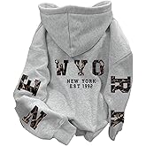 SOLY HUX Women's Plus Size Graphic Hoodie Leopard Letter Drawstring Long Sleeve Hooded Sweatshirt Fall Pullover Tops