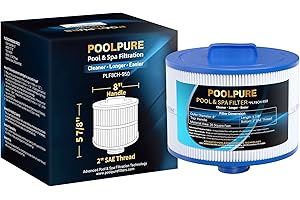 POOLPURE 8CH-950 Replacement for 10-2785 Bullfrog Spa Filter, PBF35, PBF50-F2S, Filbur FC-0536, Excel Filters XLS-834, Aladdin 15052, Baleen AK-90311, 2" SAE Thread Bull Frog Spa Filter 1PACK