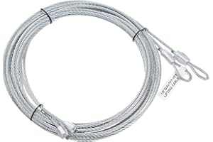 uxcell 2 Pcs 10.6ft Garage Door Cable 3mm Diameter Torsion Spring Wire Cable for 9ft Garage Door, Galvanized Steel