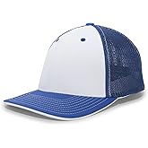 Pacific Headwear Standard Trucker Pacflex Cap, White/Royal/Royal, Small